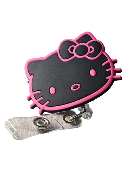 Hello Kitty Badge Reel (Black)